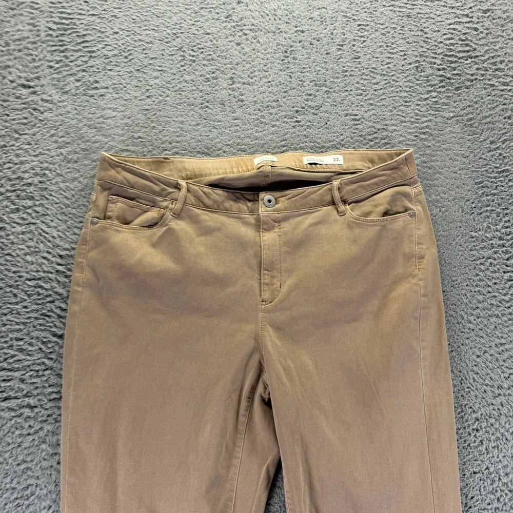 J. Jill Jeans Womens 22 Beige Cotton Denim Boyfriend Straight Leg Ankle Stretch